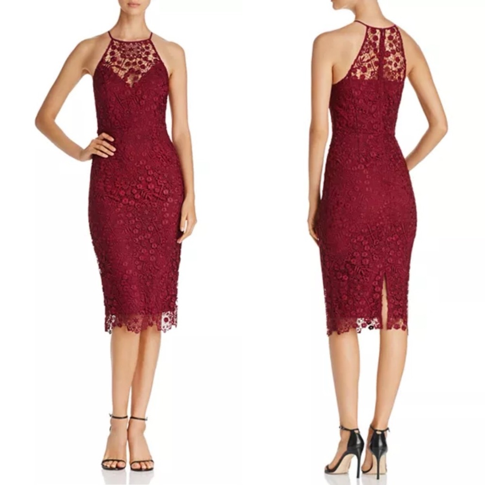 YUMI KIM NWT She's Mine Lace Halter Dress Size Medium Red Valentines Romantic